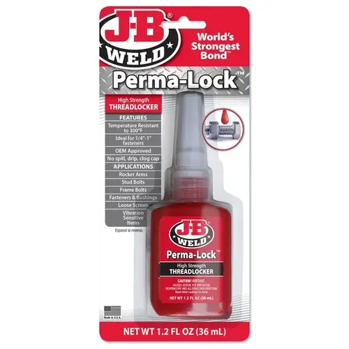 J-B Permalock Red Threadlocker - 1.2 Oz.