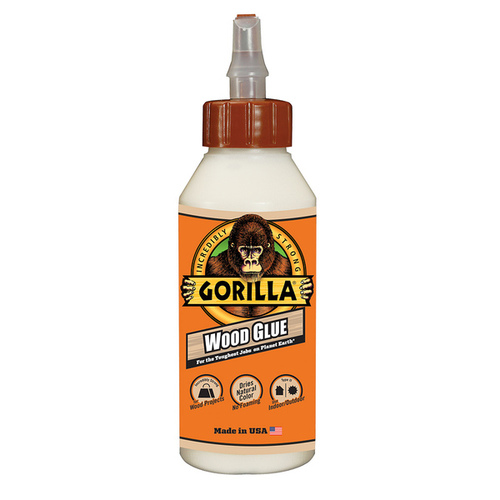 Gorilla 62000 Wood Glue, Light Tan, 8 oz Bottle