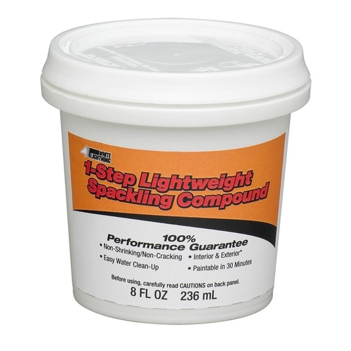 White Lightning WL60512 Fix'n Finish 1-Step Lightweight Spackling Compound 1/2 Pint White