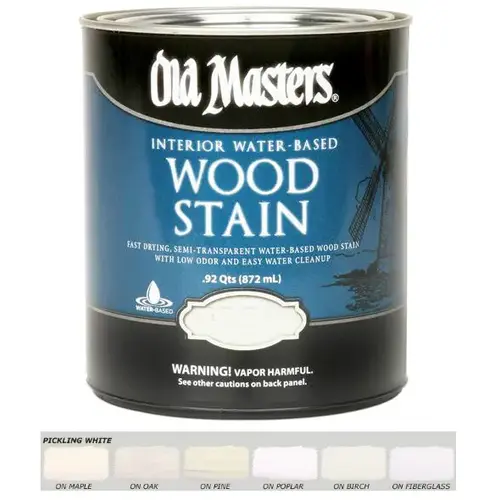 Wood Stain Semi-Transparent Pickling White Water-Based Latex 1 qt Pickling White