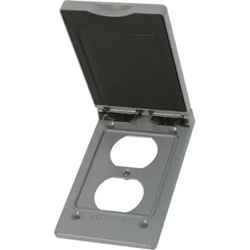 Outlet Box Cover 1-Gang Duplex Vertical - Gray