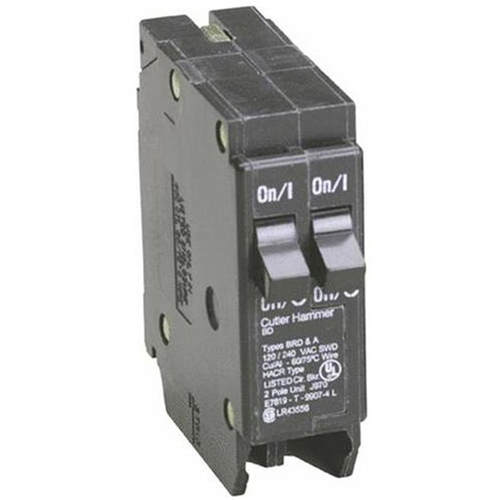 Eaton BD1515 Circuit Breaker with Rejection Tab, Duplex, 15 A, 1 -Pole, 120 V, Instantaneous Trip