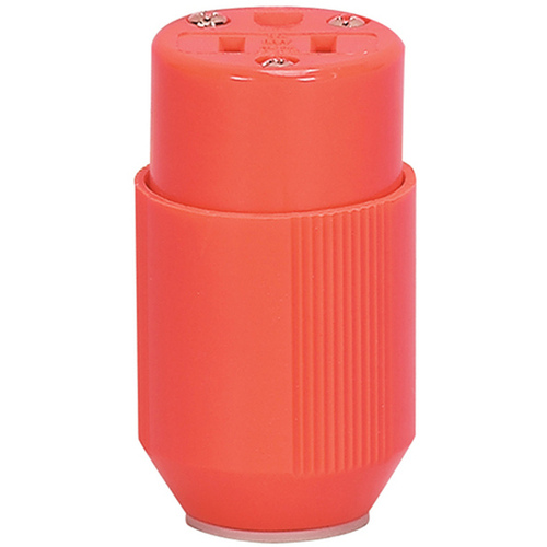 Electrical Connector, 2 -Pole, 15 A, 125 V, NEMA: NEMA 5-15R, Orange