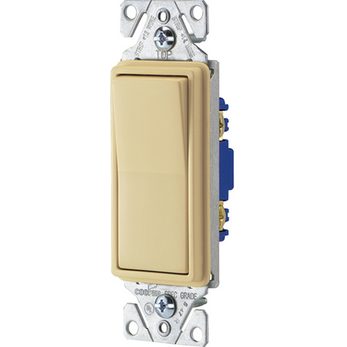 Decorator Rocker Switch 15-Amp Grounding - Ivory