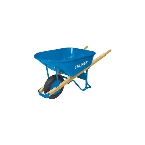 6 Cu. Ft. Steel Heavy Duty Wheelbarrow with Flat Free Tire Blue