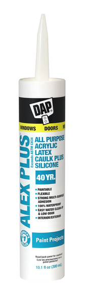 DAP GLOBAL INC 18152 Caulk Alex Plus White Acrylic Latex All Purpose 10.1 oz White