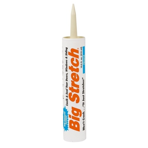 Big Stretch 10002-XCP12 Acrylic Caulk, Almond, -30 to 250 deg F, 10.5 oz Cartridge - pack of 12