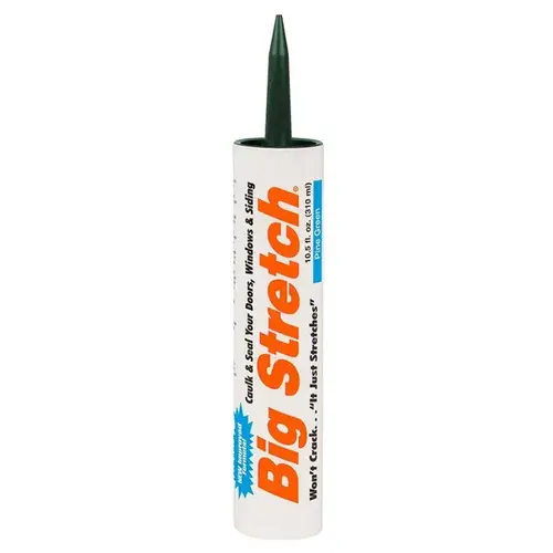 Big Stretch 10024 Acrylic Caulk, Pine Green, -30 to 250 deg F, 10.5 oz Cartridge