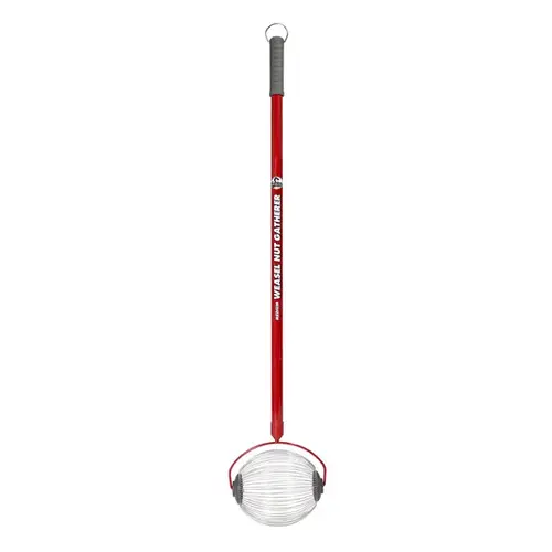 Garden Weasel 95314 Nut Gatherer, 48 in OAL, 1 gal Basket, Steel Basket, Powder Coated Metal Handle Red