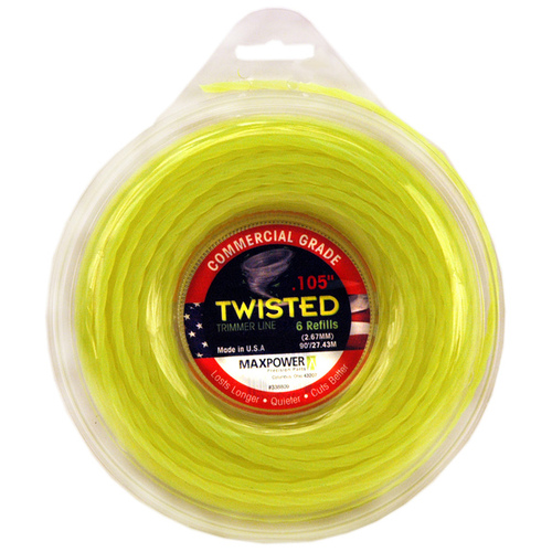 Trimmer Line Premium Twisted Commercial Grade 0.105" D X 90 ft. L Yellow