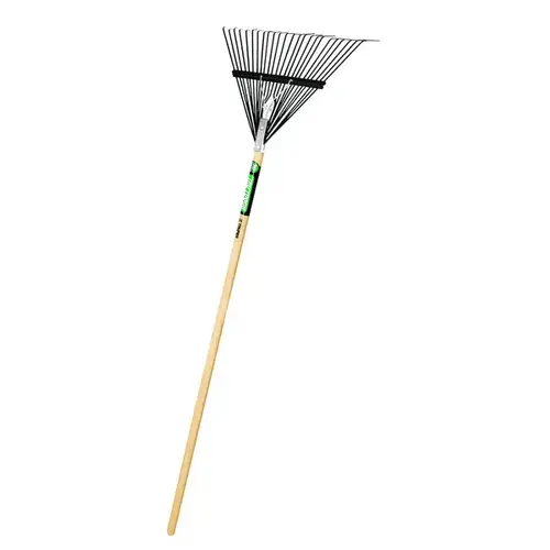 Truper EMX-24 Tru Tough 24 In. Steel Leaf Rake with 54 In. Wood Handle ...