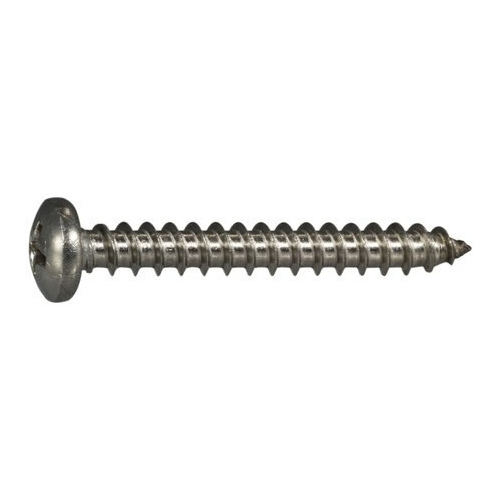 Screw, #10 Thread, Coarse Thread, Pan Head, Phillips Drive, Diamond, Self-Tapping Point, 100 PK Zinc Dichromate - pack of 100