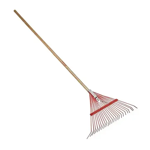 Spring Brace Rake with Wooden Handle - 24in. / 24 Tines