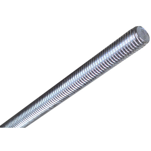 4000BC 1/4"-20 x 24" Steel Threaded Rod - Coarse Thread Zinc Plated Finish