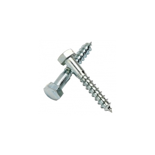 Lag Screw, 1/2 in Thread, 4-1/2 in OAL, Zinc - pack of 25