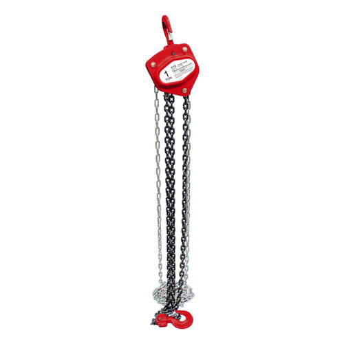 American Power Pull 410 400 Series Chain Block, 1 ton Capacity, 10 ft H Lifting, 12-11/16 in Between Hooks