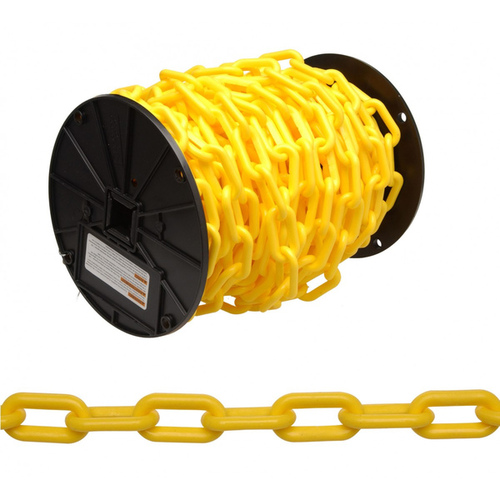 Decorator Chain, #8, 60 ft L, Plastic Yellow