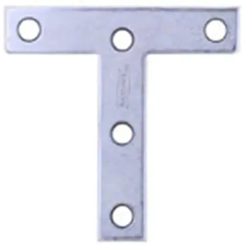 V116 Series T-Plate, 3 in L, 0.07 in Thick, Steel, Zinc - pack of 2