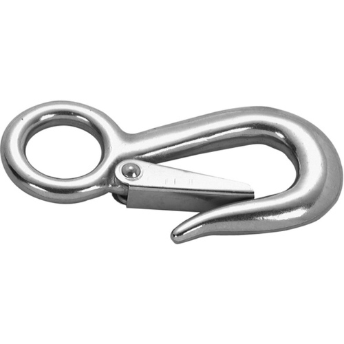 Snap Hook 1-1/8" D X 4-22/32" L Polished Stainless Steel 400 lb Polished