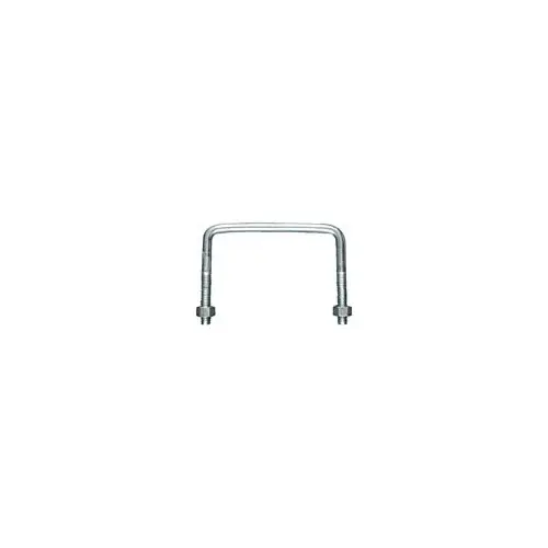 Pack De 4 U-bolts Carrés Acier Zingué - Filetage 3/8-16, Largeur Intérieure 3", Hauteur 6-5/8"