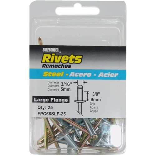 Steel Medium-Large Snowmobile Rivets - pack of 25