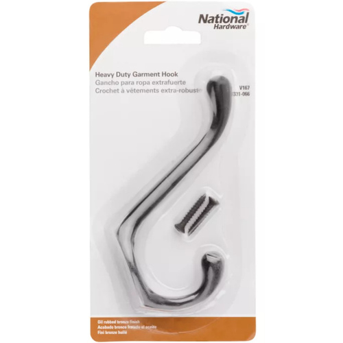 Heavy Duty Garment Hook 4.59" L Oil Rubbed Bronze Black Zinc Decorative Ball Tip Heavy Duty Garment Hoo Oil Rubbed Bronze