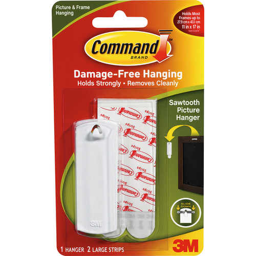 Picture Hanger Command White Sawtooth 4 lb White