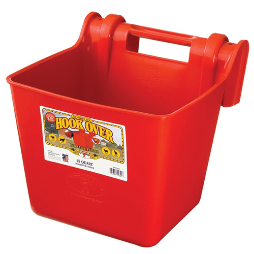 Little Giant HF15RED Hook Over Feeder, 15 qt Volume, Polyethylene, Red