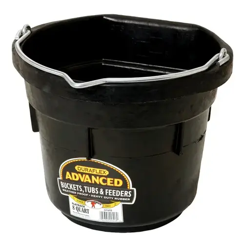 Miller DF8FB 8 Quart Flat Back Rubber Bucket