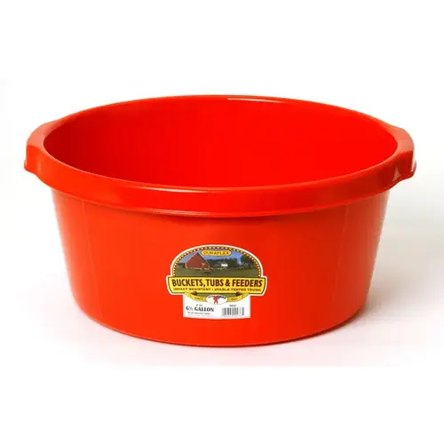 Pan/Tub 6.5 Gallon Rubber-Polyethylene Red