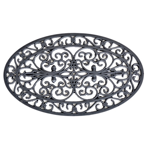 AmeriHome Decorative Scrollwork Rubber Entry Mat 18" x 30"