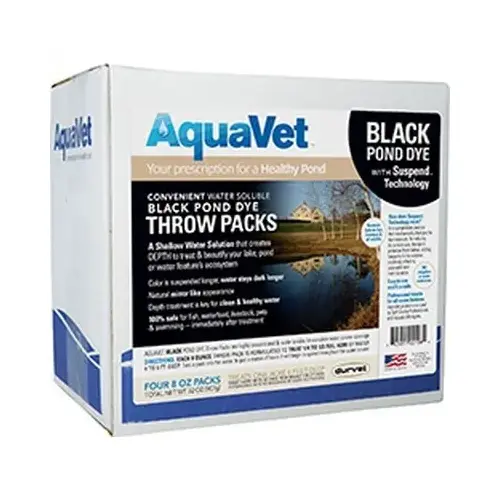 Aqua Vet 039-00108 Black Pond Dye Throw Packs - 4 x 8-oz