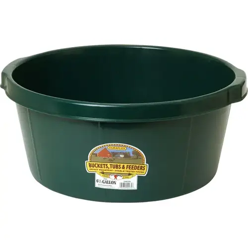 Pan/Tub 6.5 Gallon Rubber-Polyethylene Green