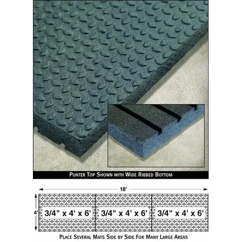 Rubber Stall Mat 4' x 6' x 1/2" - pack of 45