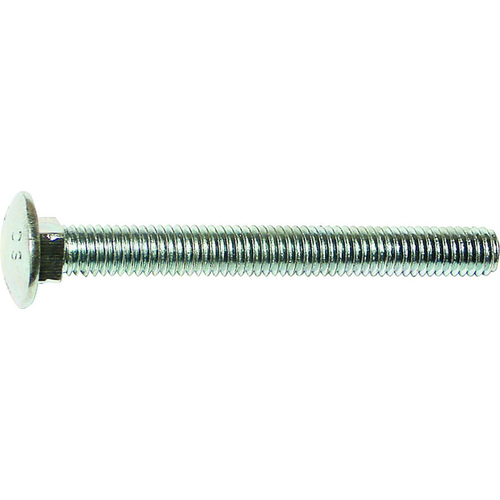 Carriage Bolt, 1/2-13 in Thread, NC Thread, 10 in OAL, Zinc, 2 Grade - pack of 25