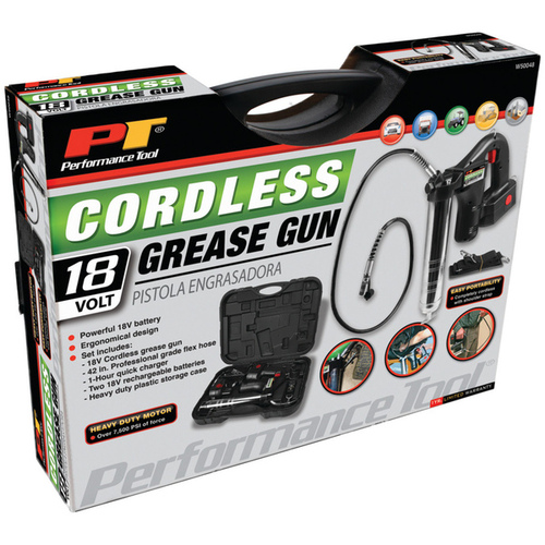 Performance Tool W50048 18V Cordless Grease Gun with Battery