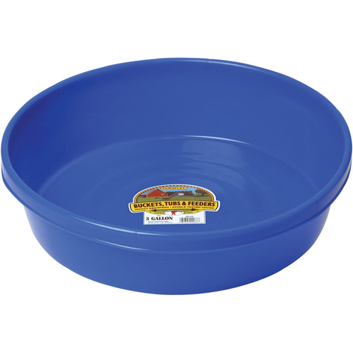 Pan/Tub 3 Gallon Rubber-Polyethylene Blue