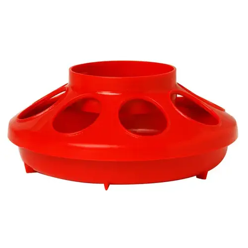 Feeder Base, 1 qt Capacity, 8-Opening, Polypropylene, Red - pack of 12