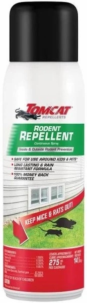 Tomcat 0368306 Tomcat Rodent Repellent Continuous Spray - 14 oz. Aerosol Light Yellow