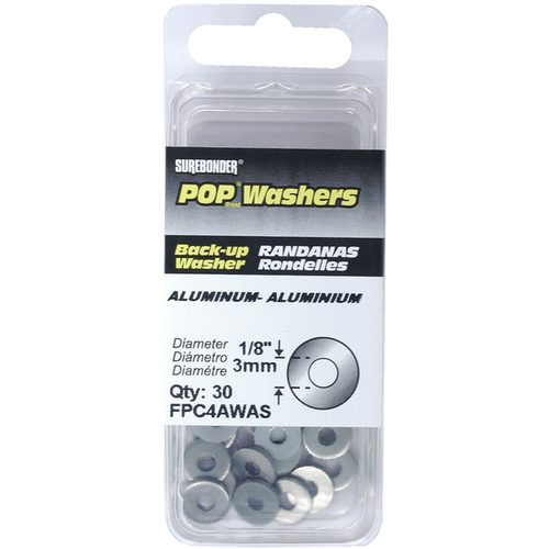 Aluminum Washers, 1/8-In. Dia - pack of 150