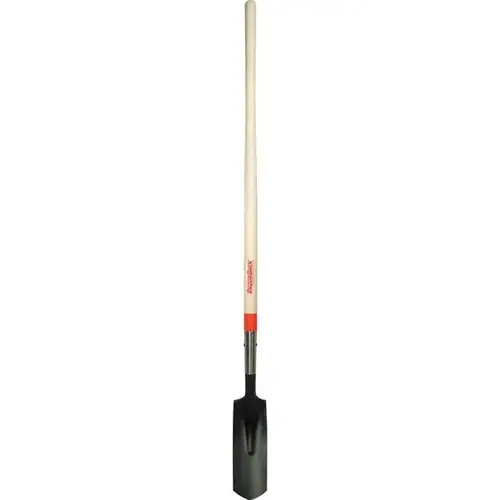 Trenching Shovel, 4-1/4 in W Blade, Steel Blade, Hardwood Handle, Straight Handle, 48 in L Handle Natural