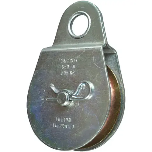 3213BC 3" Fixed Single Pulley Zinc Plated Finish Gray