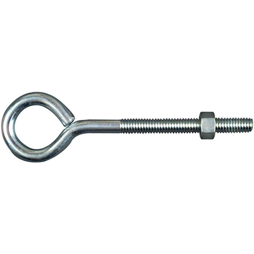 Eye Bolt, 3/8-16 Thread, 3 in L Thread, 1 in ID Dia Eye, 4.35 in L Shank, 160 lb Working Load - pack of 10