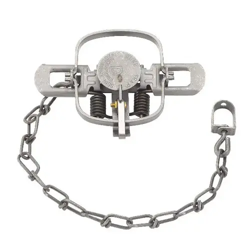 DUKE TRAPS 0469 Coil Spring Animal Trap, Mink/Muskrat, 4 In.