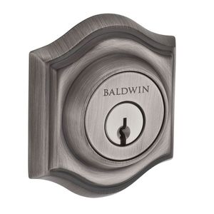 Single Cylinder Traditional Arch Deadbolt with 6AL Latch, Dual Strike, and SmartKey Matte Antique Nickel Finish