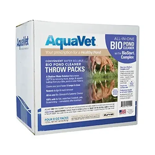 Aqua Vet 039-00109 Aquavet Bio Pond Cleaner Throw Packs - 4 x 8-oz