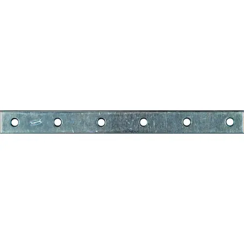 Mending Brace, 12 in L, 1-1/8 in W, Steel, Zinc, Screw Mounting