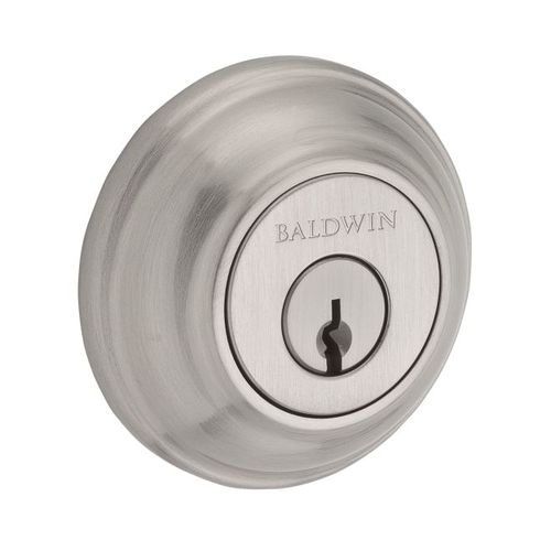 Double Cylinder Traditional Round Deadbolt with 6AL Latch, Dual Strike, and SmartKey Satin Nickel Finish