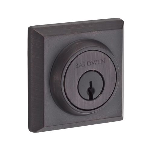 Double Cylinder Traditional Square Deadbolt with 6AL Latch, Dual Strike, and SmartKey Venetian Bronze Finish