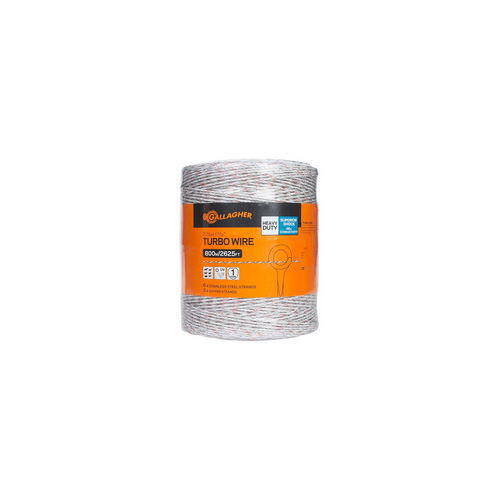 GALLAGHER NORTH AMERICA G62089 Electric Fence Turbo Wire, Ultra White, 1/16-In. x 2,624-Ft.